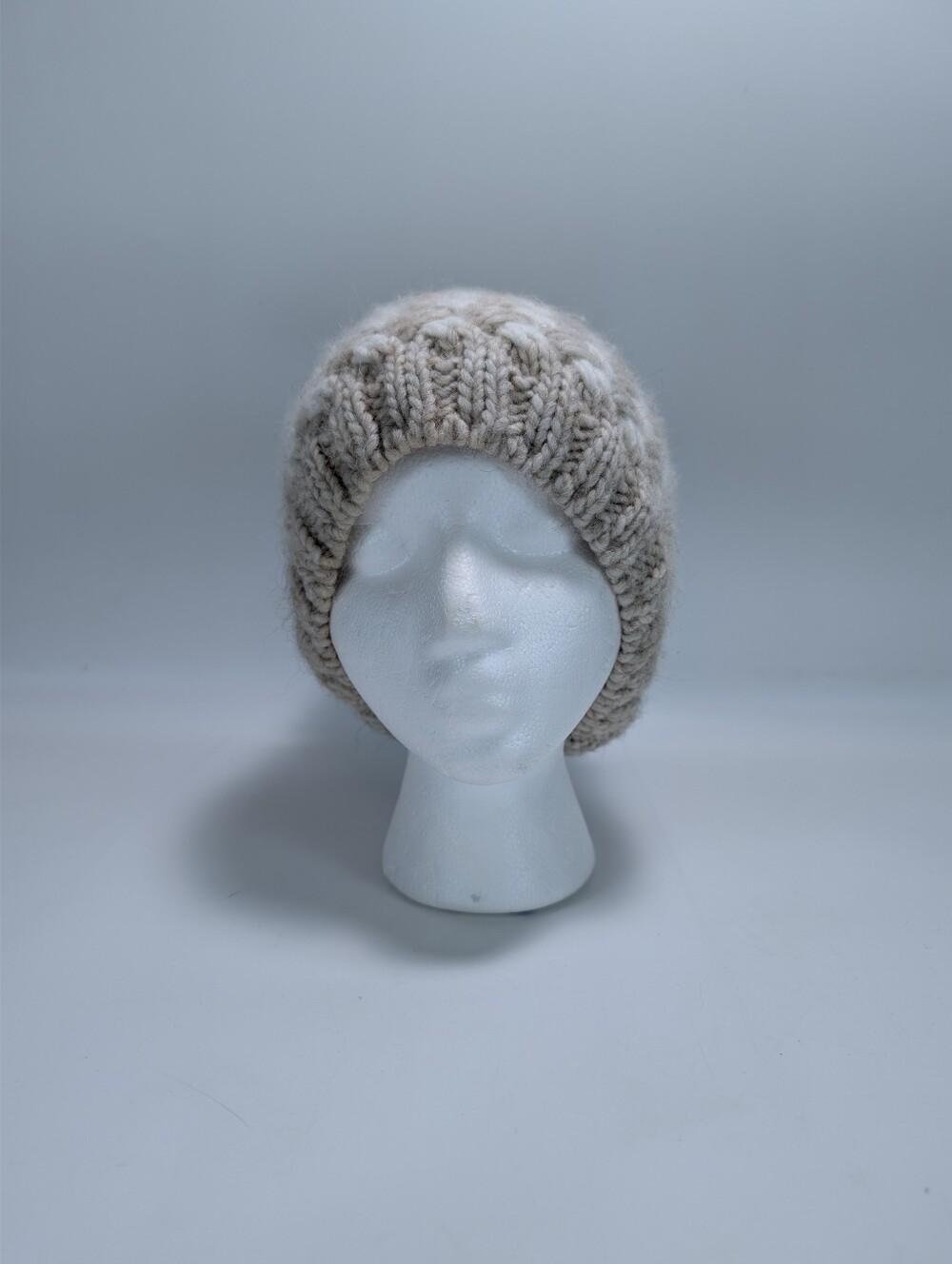 L.F. Accessori Made In Italy Basket Weave Knit Alpaca Wool Blend Pom Beanie